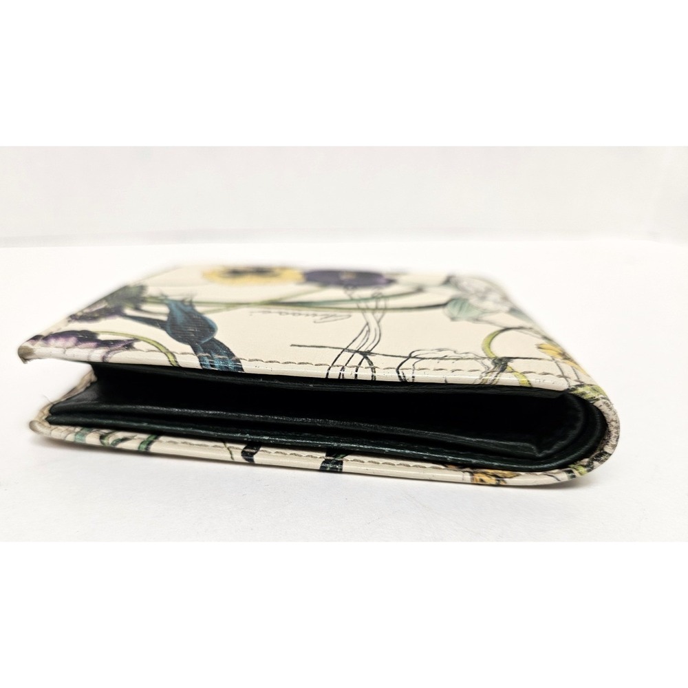 GUCCI Flora Infinity Bifold Wallet White Calfskin Multi Floral 04848 Authentic - Picture 5 of 12